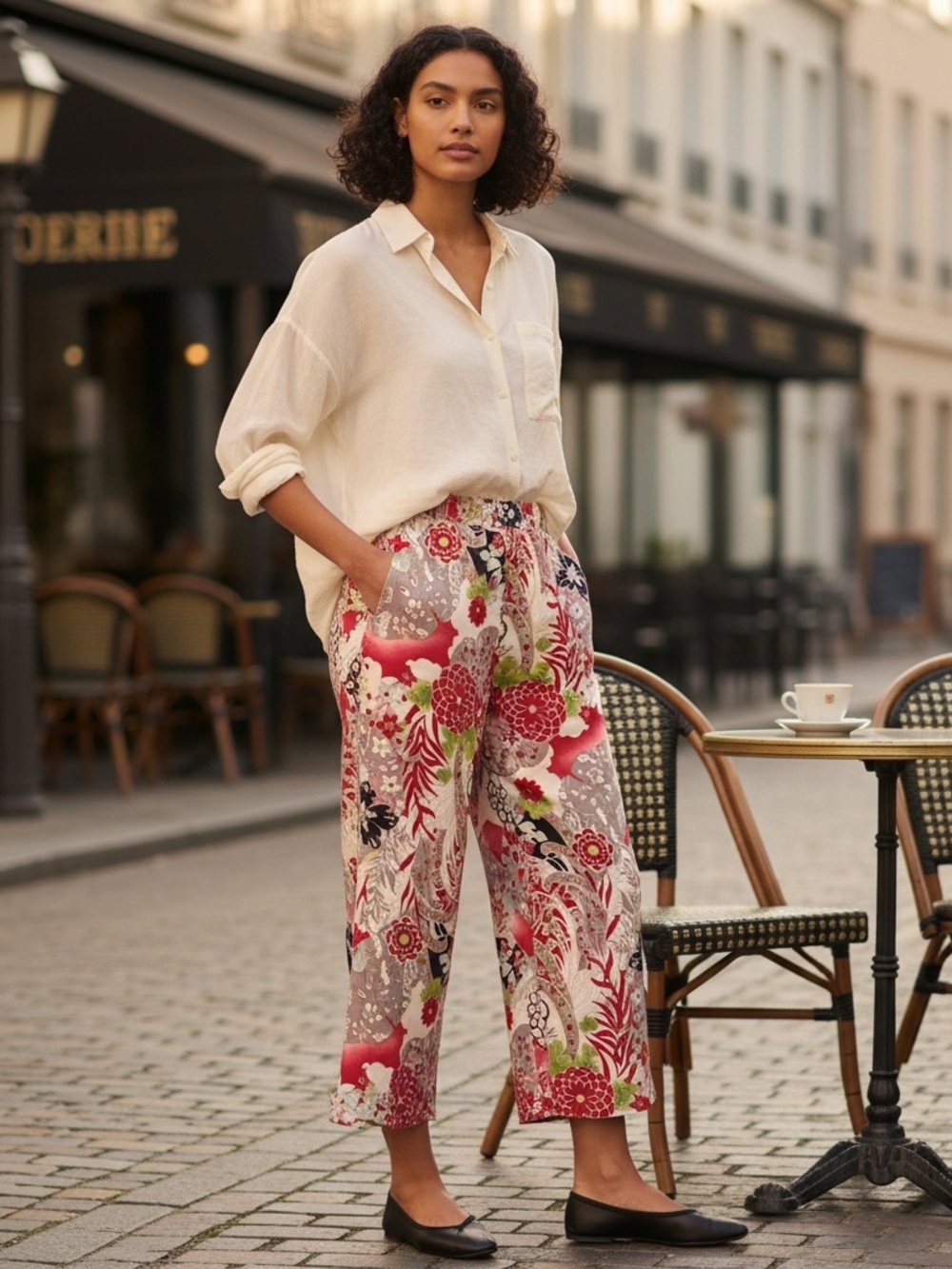 Globe Trotter Clothing of Bali cropped wide leg pants size M